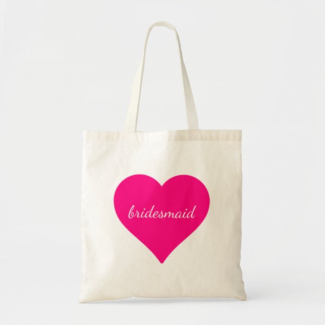 Tote Bag Femme d'information de coeur rose personnalisée (Devant)