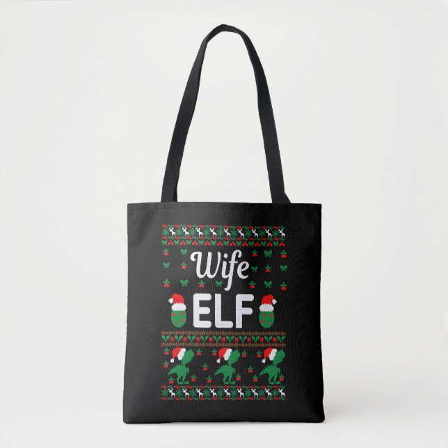 Tote Bag femme elf noël laide pull (Devant)