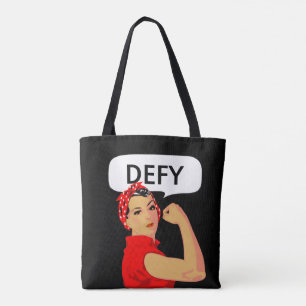 Tote Bag Femme forte vintage élégante & texte modifiable dé