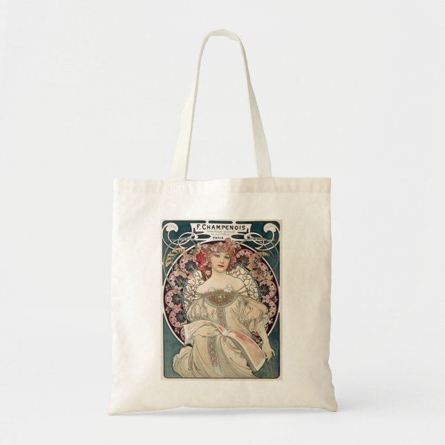 Tote Bag Femme française aux fleurs (Devant)
