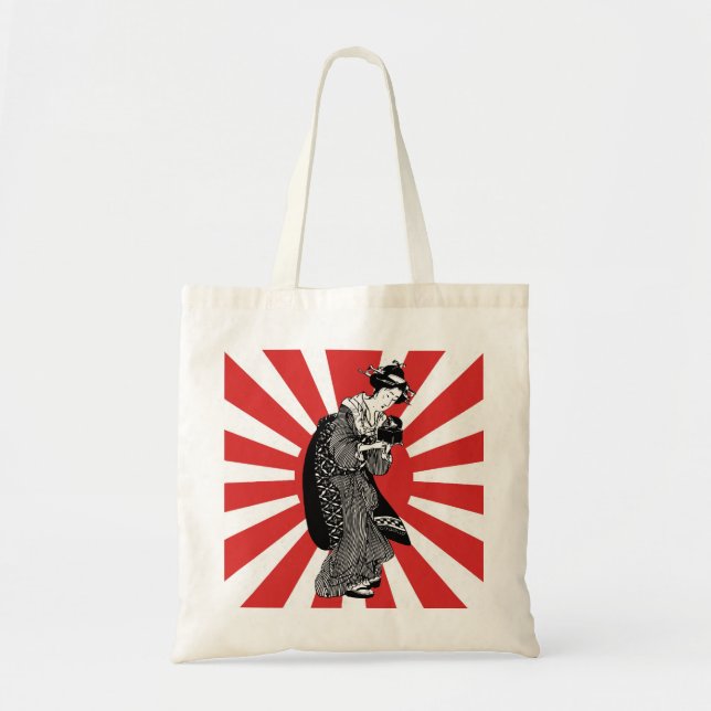 Tote Bag Femme japonaise traditionnelle d'ukiyoe (Devant)