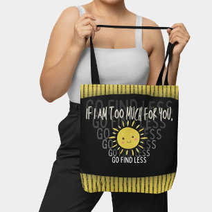Tote Bag Femme Jaune Sarcastique Y2K Doodle Grunge