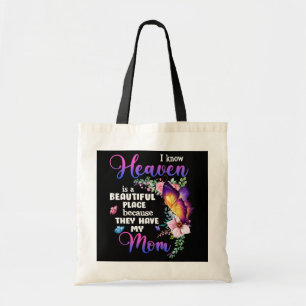 Tote Bag Femme Maman dans le Ciel Papillon pourpre Perte de