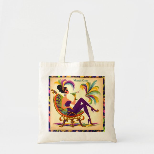 Tote Bag Femme Mardi Gras Martini du milieu du siècle futur (Devant)