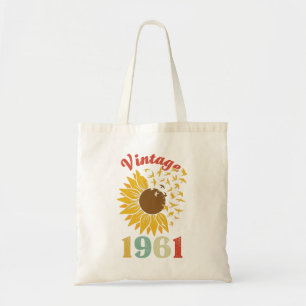 Tote Bag Femme Vintage 1961 tournesol 60e anniversaire