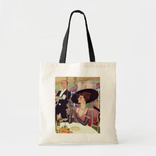 Tote Bag Femme vintage Boire Champagne Fumer Cigarette