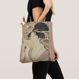 Tote Bag Femme vintage tenant un peigne de coiffure Tortue