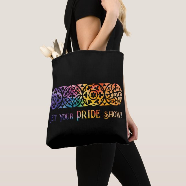 Tote Bag Fenêtre gothique Fierté arc-en-ciel (De près)