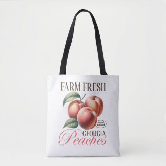 Tote Bag Ferme Pêche Frais Pêche Vintage Pêche Fruits Desig