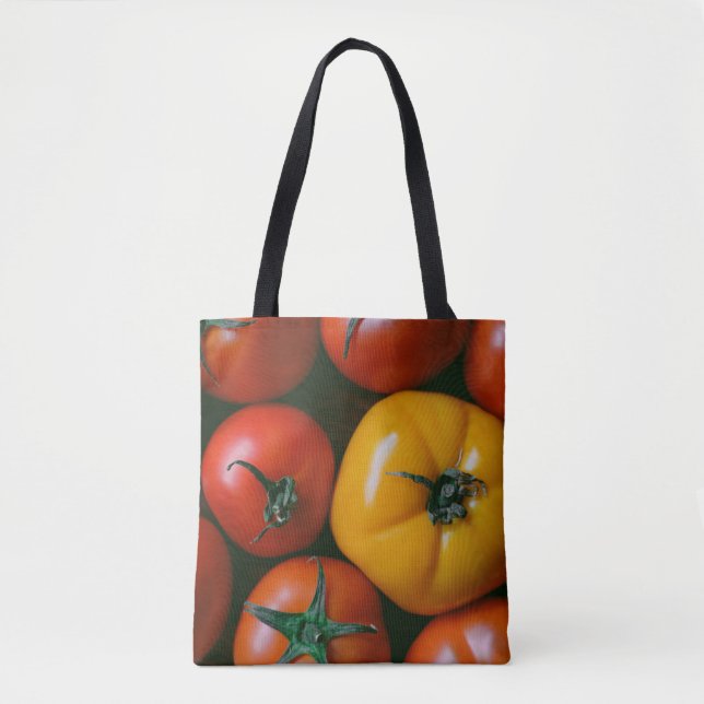 Tote Bag Fermes | Tomates rouges et jaunes brillantes (Devant)