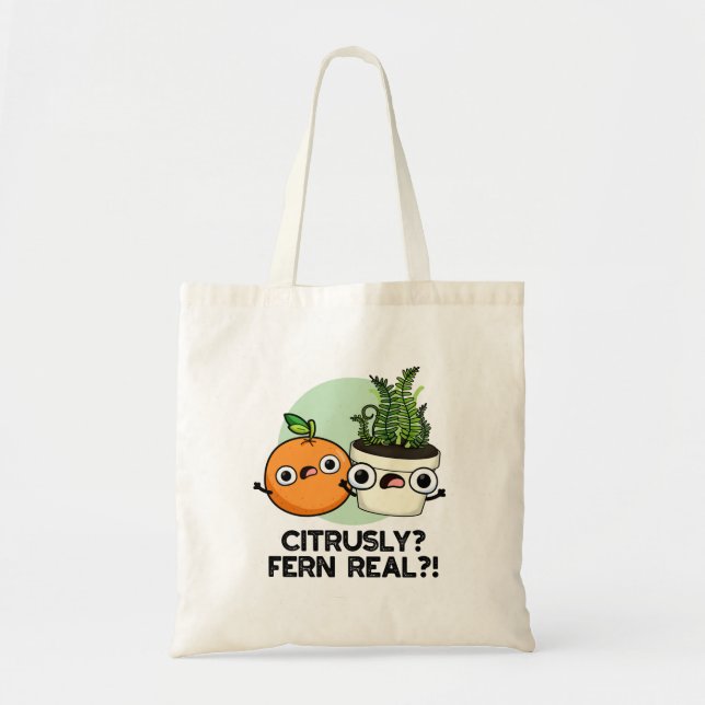 Tote Bag Ferne Citrusy Véritable Fruit Plante Pun (Devant)