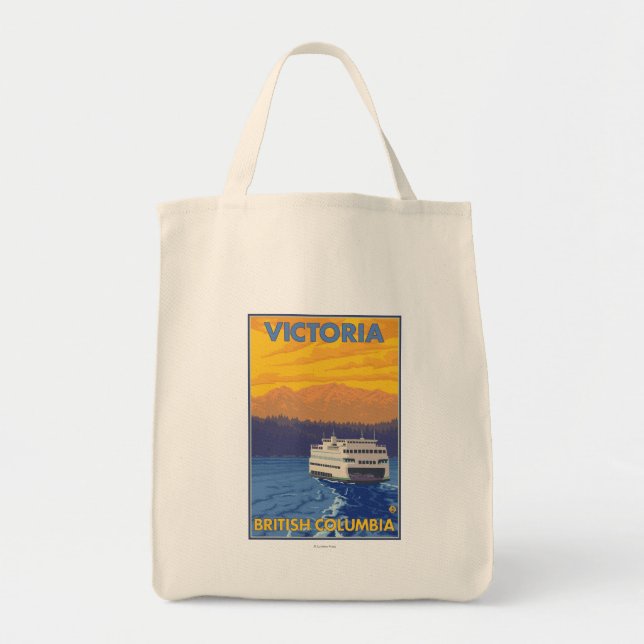 Tote Bag Ferry and Mountains - Victoria, C.-B. Canada (Devant)