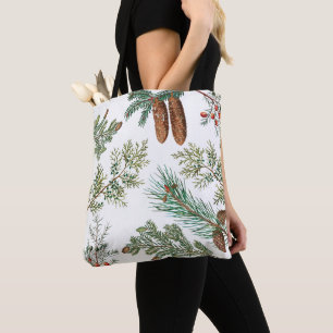 Tote Bag Festif de la forêt de pins de Noël