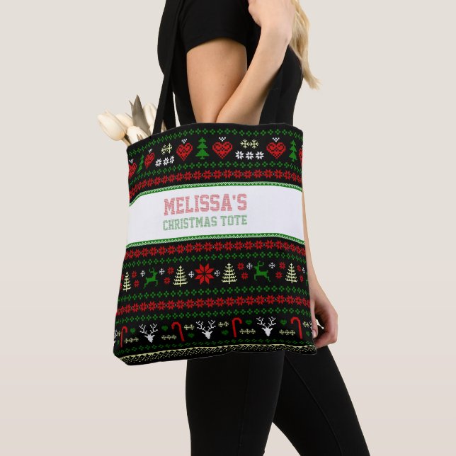 Tote Bag Festive laide de Noël (De près)