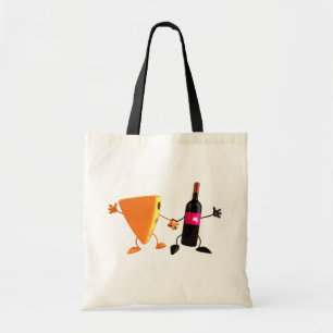 Tote Bag Fête amusante de vin et de fromage