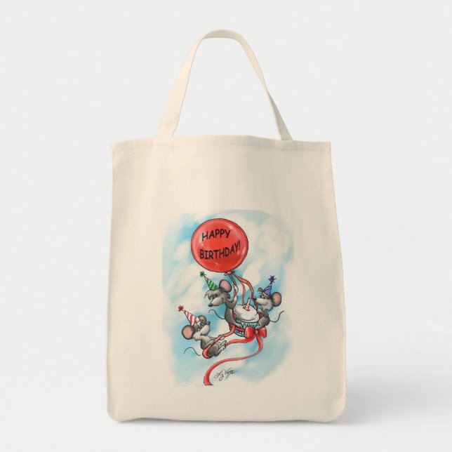 Tote Bag Fête d’anniversaire heureuse de Mic, Mac et Moe (Devant)