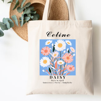 Tote Bag Fête d'anniversaire d'avril Fleur de naissance Mar