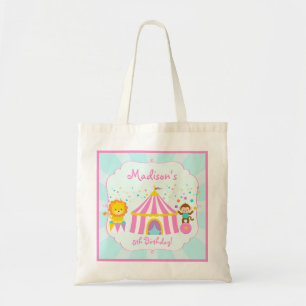 Tote Bag Fête d'anniversaire rose de carnaval de cirque