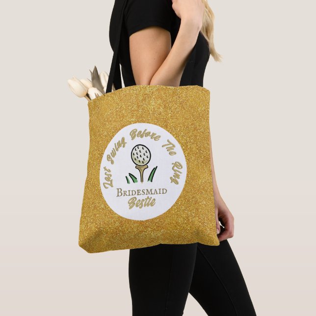 Tote Bag Fête de Bachelorette de Golf Personnalisé Paillett (De près)