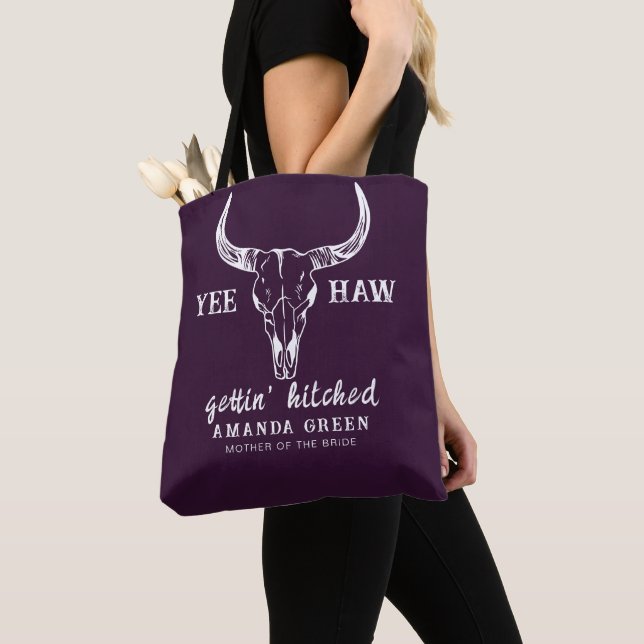 Tote Bag Fête de Bachelorette pourpre Nash Bash personnalis (De près)