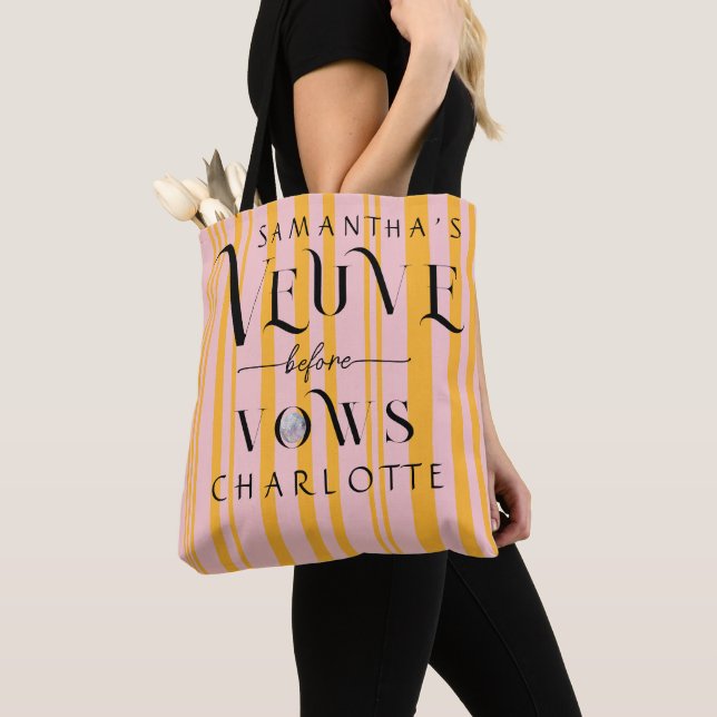Tote Bag Fête de Bachelorette "Veuve avant les Voeux" Champ (De près)
