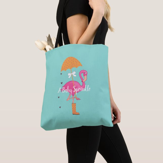 Tote Bag Fête de douche de paillettes de flamant rose BABY  (De près)