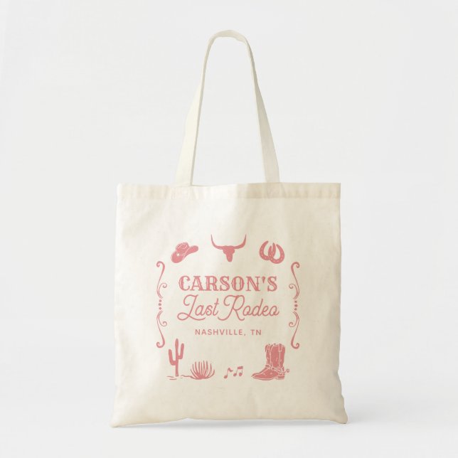 Tote Bag Fête de Fiançailles de Cowgirl Rose Pâle Dernier R (Devant)
