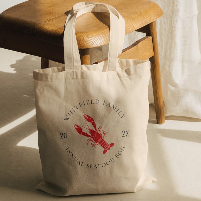 Tote Bag Fête de fruits de mer d'été pour Homard de famille (Family Lobster Boil Summer Seafood Party Tote Bag)