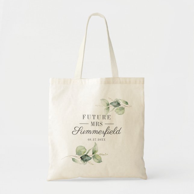 Tote Bag Fête de mariage avec feuillage d'eucalyptus Future (Devant)