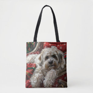 Tote Bag Fête de Noël de Chien Havanais