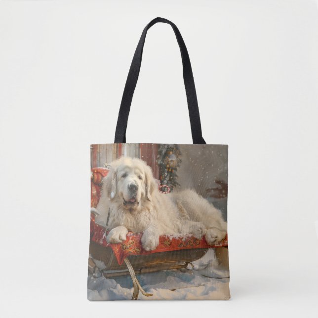 Tote Bag Fête de Noël des Chiens des Pyrénées (Devant)