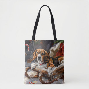 Tote Bag Fête de Noël du chien beagle