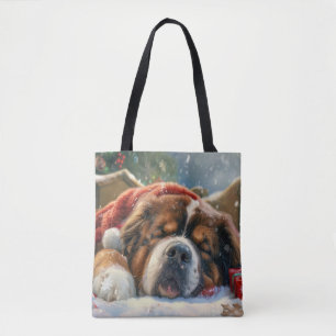 Tote Bag Fête de Noël du chien Mastiff Tibétain