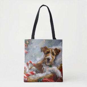 Tote Bag Fête de Noël du chien Terrier de la Fête du Fil de