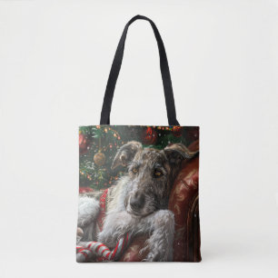 Tote Bag Fête de Noël du loup Hound Dog