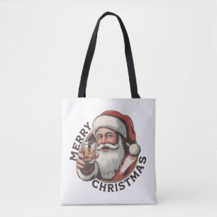 Tote Bag Fête de Noël en buvant du Bourbon Amateur de Whisk