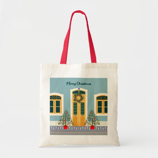 Tote Bag Fête de Noël Portugais Maison (Devant)