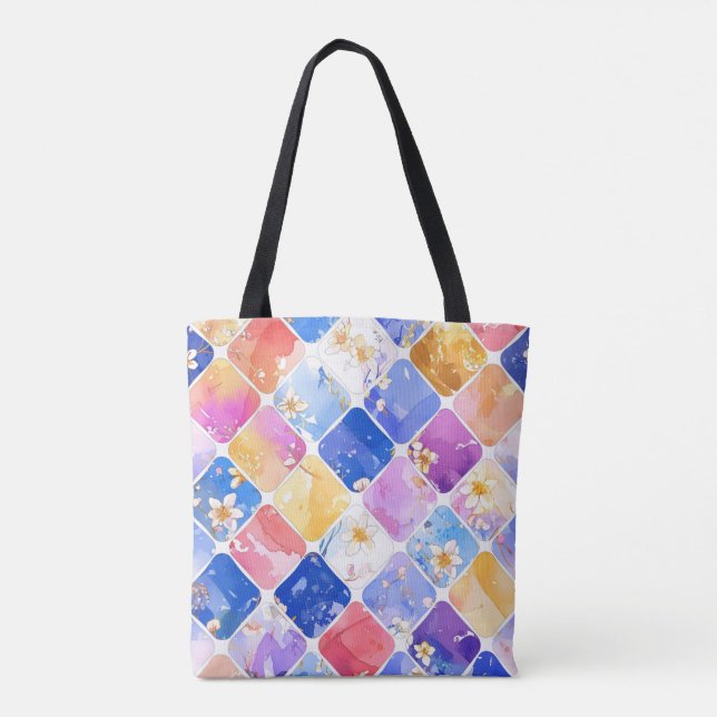 Tote Bag Fête des couleurs dans un jardin fleuri (Dos)