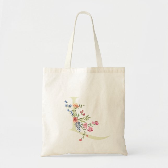 Tote Bag Fête des mariées à ressort mariage monogramme L (Devant)