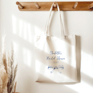 Tote Bag Fête des mariées Bleue Bow Coquette de script pers