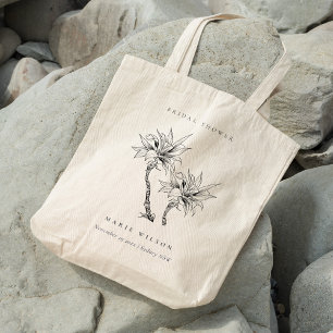 Tote Bag Fête des mariées de croquis noir blanc pour palmes