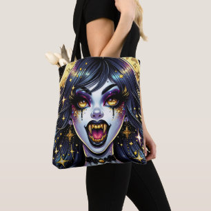 Tote Bag Fête d'Halloween Vampire de Style de Bande Dessiné