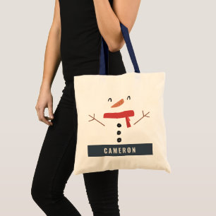 Tote Bag fête drôle bonhomme de neige personnalisé enfants