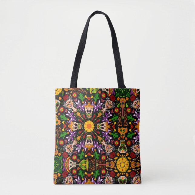 Tote Bag Fêtez le Jour des morts à la mexicaine (Devant)