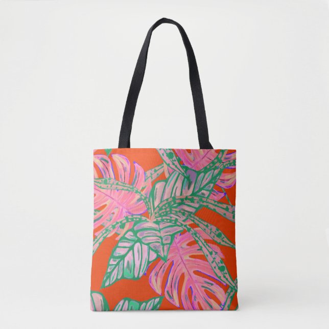 Tote Bag Feu tropical de palmiers et de coleus fourre-tout (Devant)