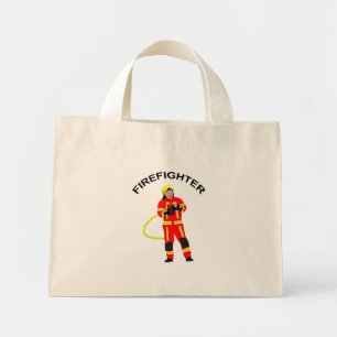 Tote Bag Feuerwehrmann in roter Einsatzkleidung Mini Stoff
