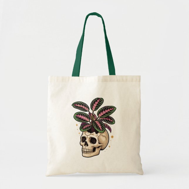 Tote Bag Feuillage de crâne (Devant)