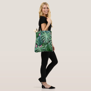 Tote Bag Feuillage Feuille tropical vert & vert