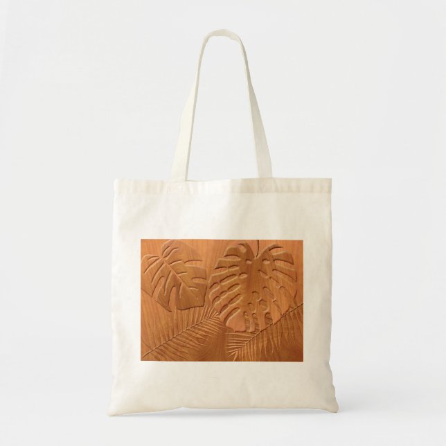 Tote Bag Feuillages en bois sculpté Imprimer (Devant)