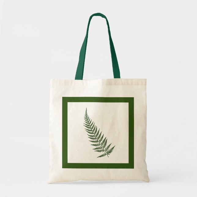 Tote Bag Feuille de fougère botanique pressée - Couleur de  (Devant)